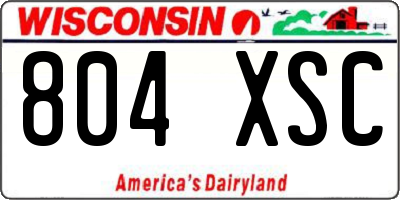 WI license plate 804XSC
