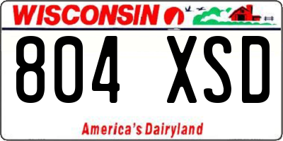 WI license plate 804XSD