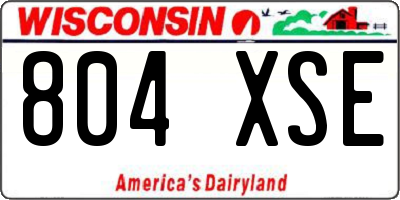 WI license plate 804XSE