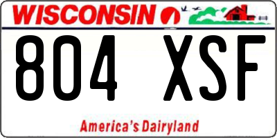 WI license plate 804XSF