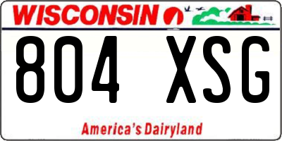 WI license plate 804XSG