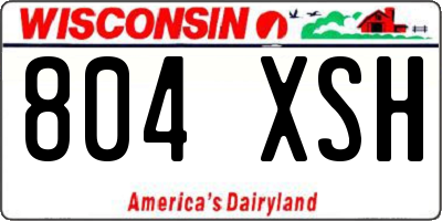 WI license plate 804XSH
