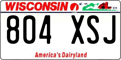 WI license plate 804XSJ