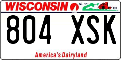 WI license plate 804XSK