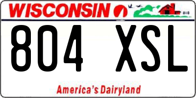 WI license plate 804XSL