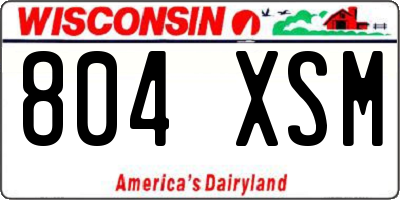 WI license plate 804XSM