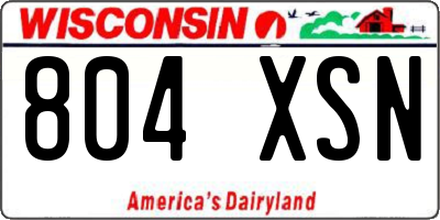 WI license plate 804XSN