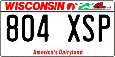 WI license plate 804XSP