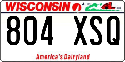 WI license plate 804XSQ