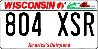 WI license plate 804XSR