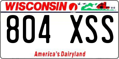 WI license plate 804XSS