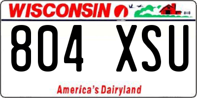 WI license plate 804XSU