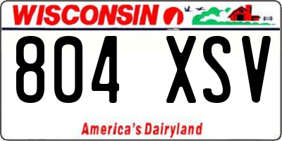 WI license plate 804XSV