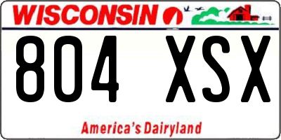 WI license plate 804XSX