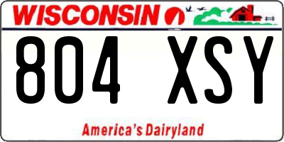 WI license plate 804XSY