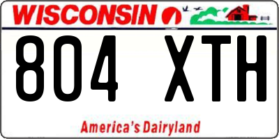 WI license plate 804XTH