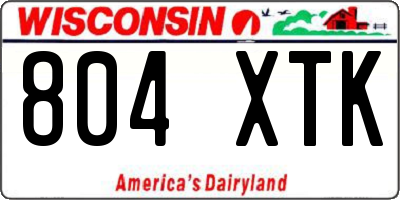 WI license plate 804XTK