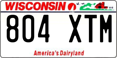 WI license plate 804XTM