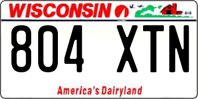 WI license plate 804XTN
