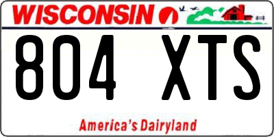 WI license plate 804XTS