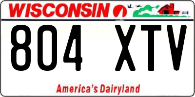 WI license plate 804XTV