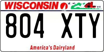 WI license plate 804XTY
