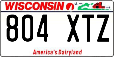 WI license plate 804XTZ