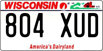 WI license plate 804XUD