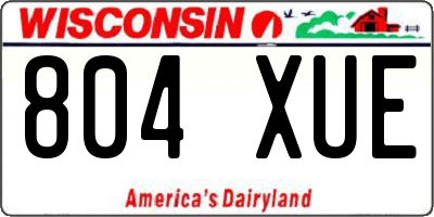 WI license plate 804XUE