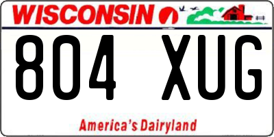 WI license plate 804XUG