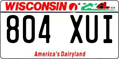 WI license plate 804XUI