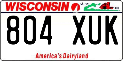 WI license plate 804XUK