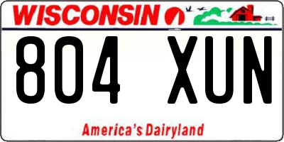 WI license plate 804XUN