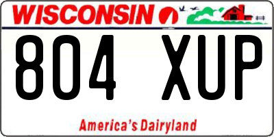 WI license plate 804XUP