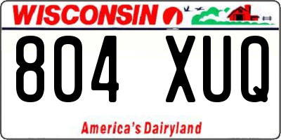 WI license plate 804XUQ