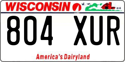 WI license plate 804XUR