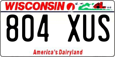 WI license plate 804XUS