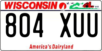 WI license plate 804XUU