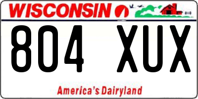 WI license plate 804XUX