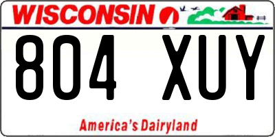WI license plate 804XUY