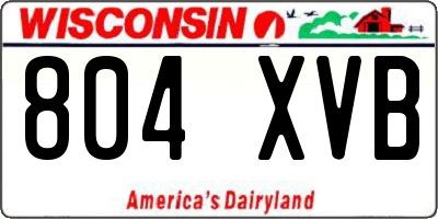 WI license plate 804XVB