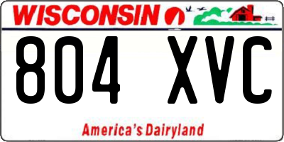 WI license plate 804XVC