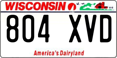 WI license plate 804XVD