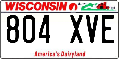 WI license plate 804XVE