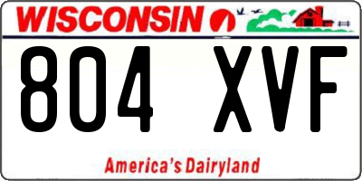 WI license plate 804XVF