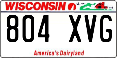 WI license plate 804XVG