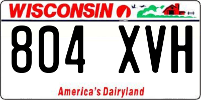 WI license plate 804XVH