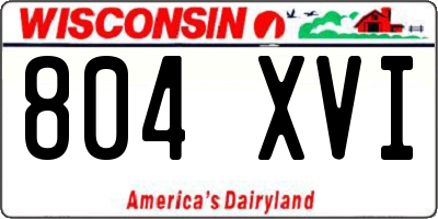 WI license plate 804XVI
