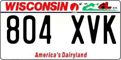 WI license plate 804XVK