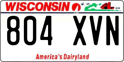 WI license plate 804XVN